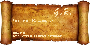 Gumber Radamesz névjegykártya